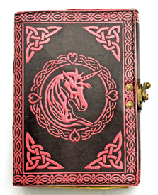 Pink Unicorn Embossed Leather Journal